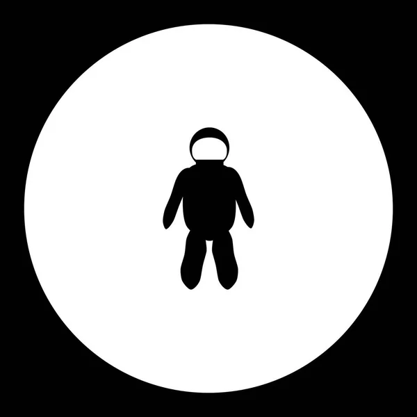 Ruimtepak voor astronaut eenvoudige silhouet zwart pictogram eps10 — Stockvector