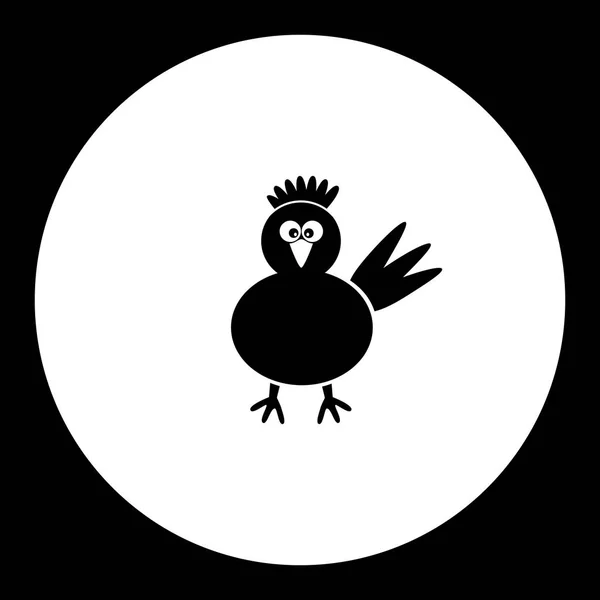 Galinha ou frango silhueta simples ícone preto eps10 — Vetor de Stock