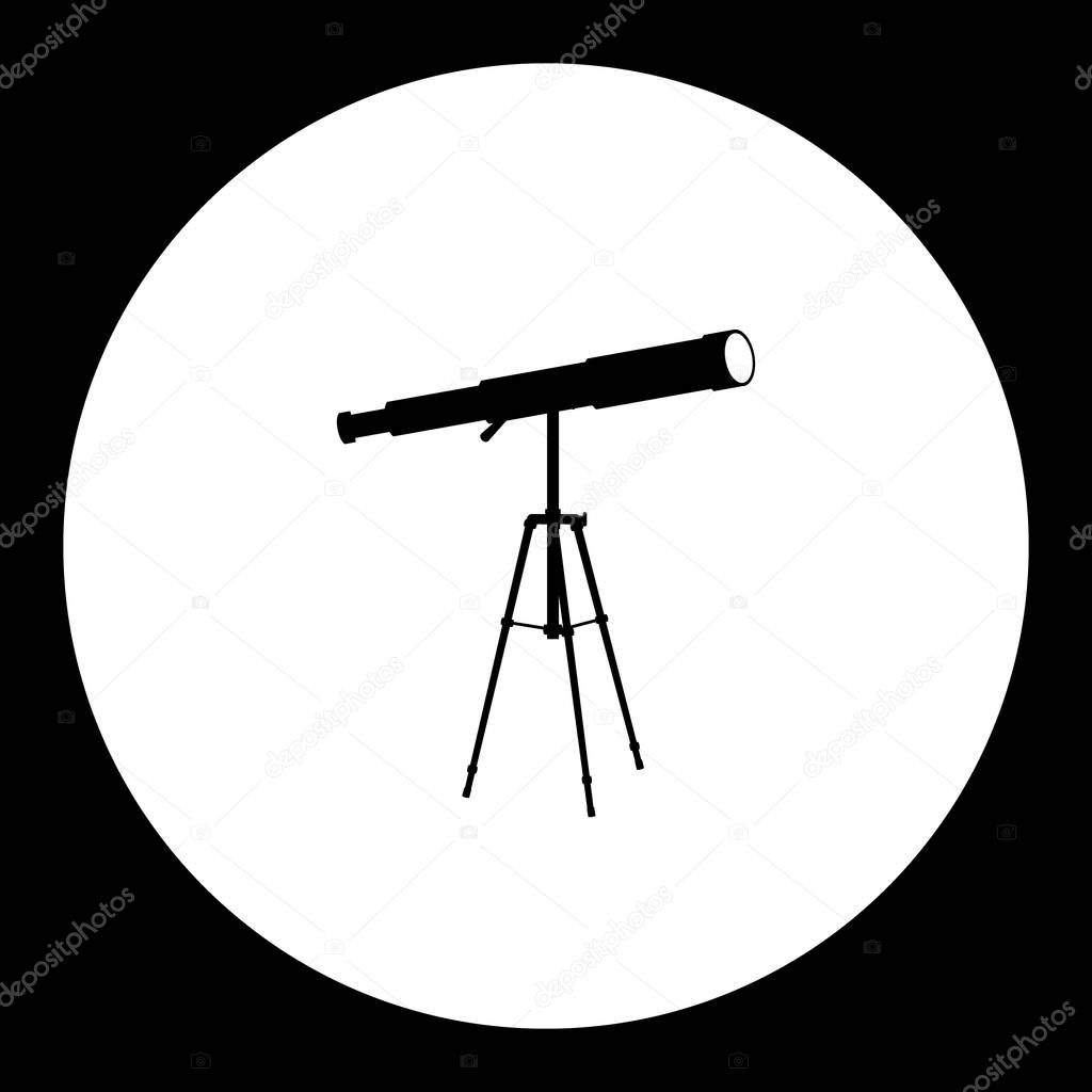 stargazer telescope simple silhouette black icon eps10