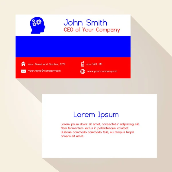 Drapeau russe couleur carte de visite design eps10 — Image vectorielle