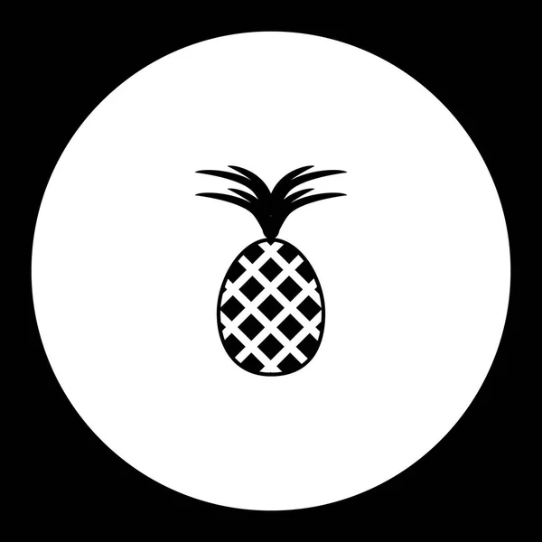 Één geïsoleerde ananas eenvoudig zwart pictogram eps10 — Stockvector
