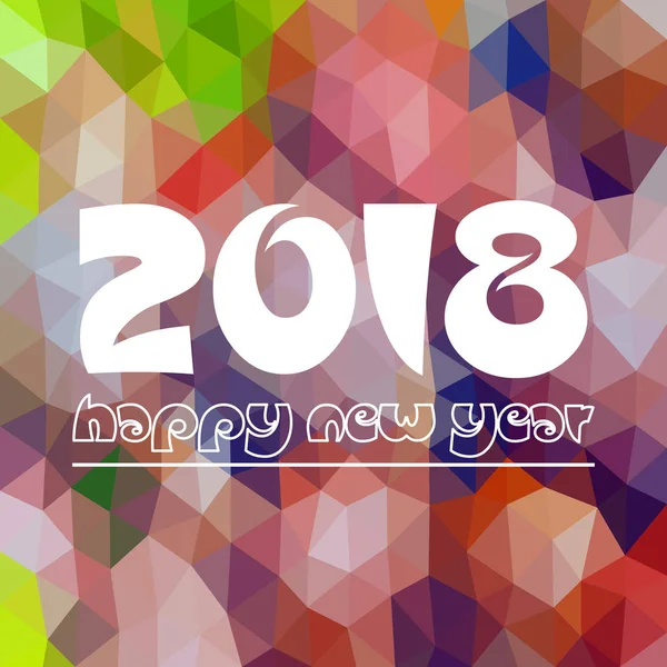 Happy new year 2018 on orange low polygon colorfull gradien grafis background eps10 - Stok Vektor