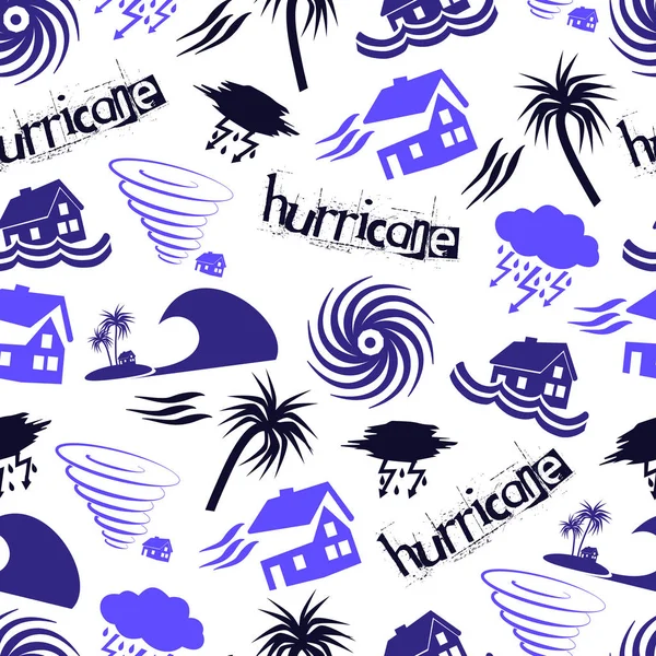 Ouragan catastrophe naturelle icônes problème modèle sans couture eps10 — Image vectorielle