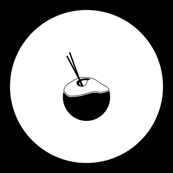Mleko kokosowe napój prosty czarny ikona eps10 — Wektor stockowy