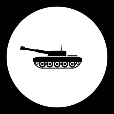 zırhlı ordu tank basit siyah simgesi eps10