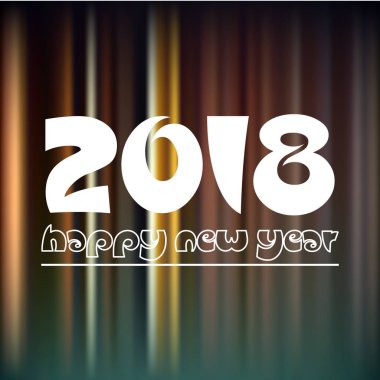 mutlu yeni yıl 2018 koyu renk gece satırlarındaki arka plan eps10