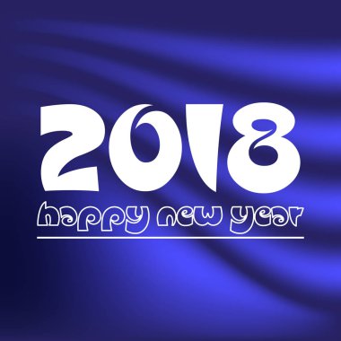 mutlu yeni yıl 2018 koyu mavi renk arka plan eps10