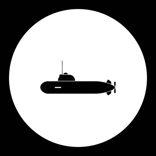 Un submarino militar simple icono negro eps10 — Archivo Imágenes Vectoriales