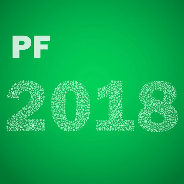 Grön glad Nyåren pf 2018 från lite snöflingor eps10 — Stock vektor