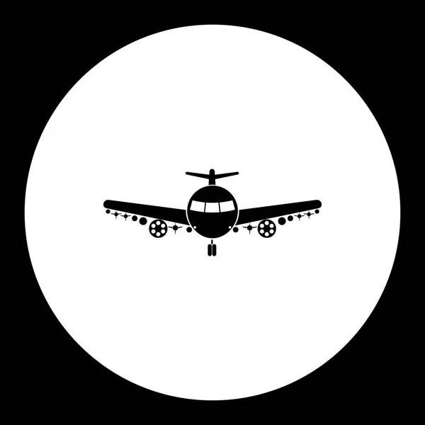 Один военный бомбардировщик самолет простой черный значок eps10 — стоковый вектор