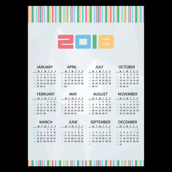 2018 simple business wall calendar résumé papier backgrond et code à barres eps10 — Image vectorielle