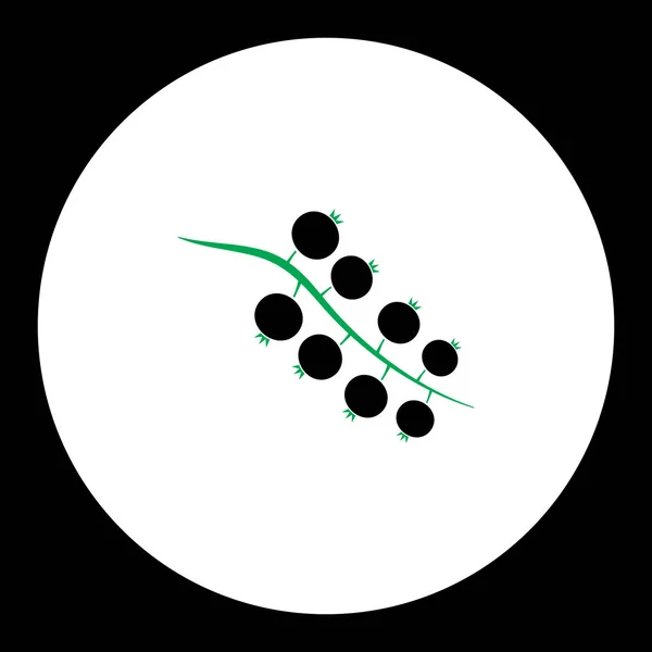 Johannisbeeren einfach schwarz-grünes Symbol eps10 — Stockvektor