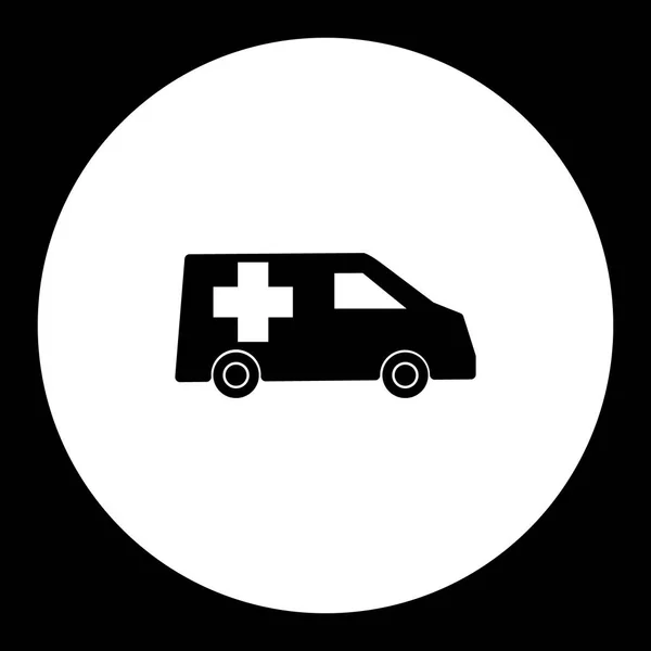 Ambulance car transport simple noir et vert icône eps10 — Image vectorielle