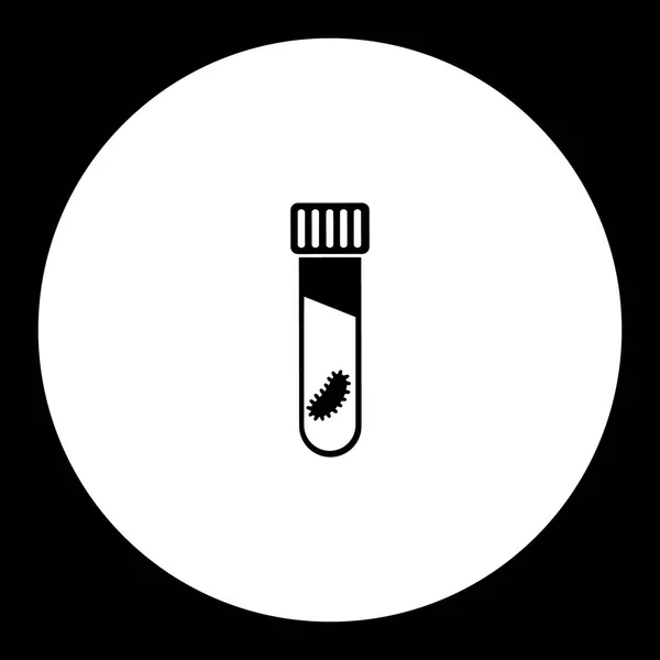 Virus en tubo de vidrio simple icono negro y verde eps10 — Vector de stock