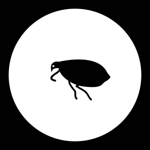 Vlo insect eenvoudig zwart en groen pictogram eps10 — Stockvector