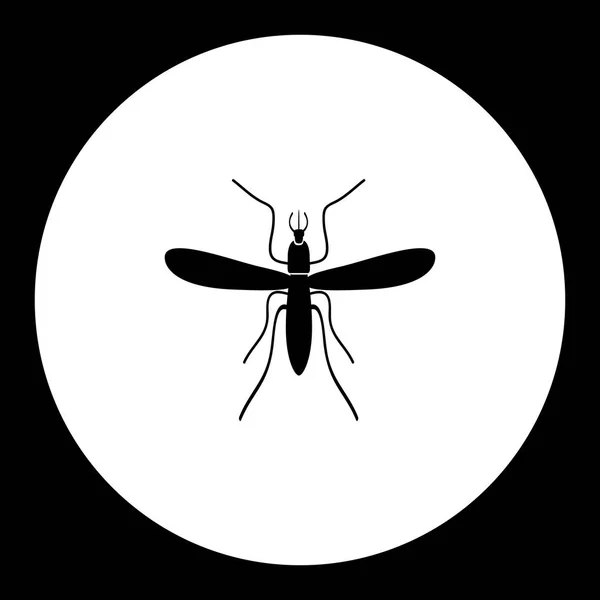 Mosquito insect simple black and green icon eps10 — Stock Vector