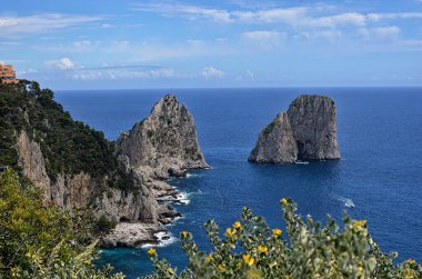 typical rocks in the water and nature Capri island in Italy photography