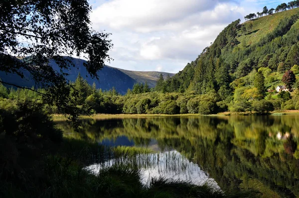 Glendalough nedre sjö och park i Irland — Stockfoto