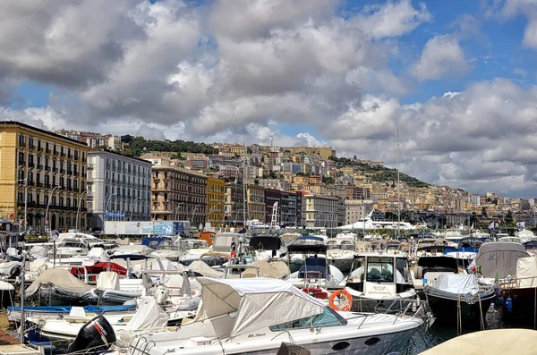 Naples port with small boats summer landscape photography — Stockfoto