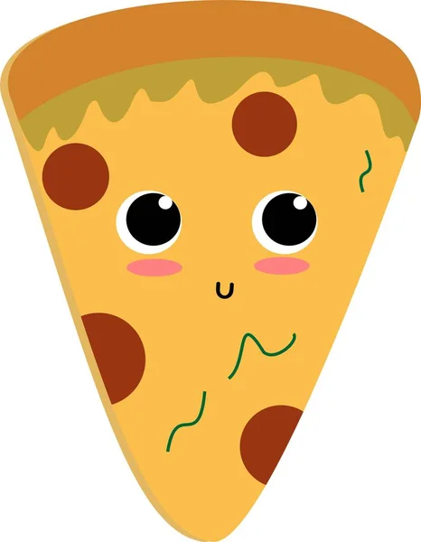 Gülümseyen şirin pizza vektör çizimi