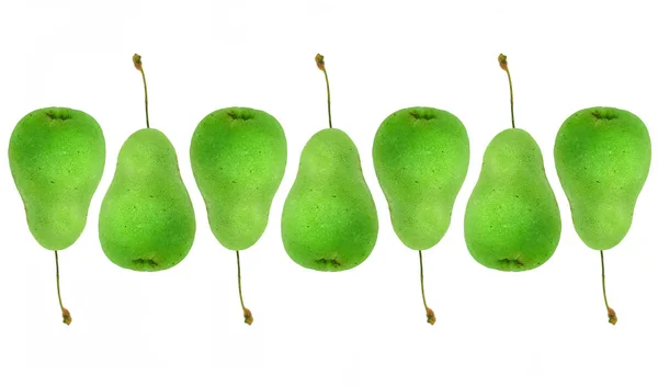 Μικρές Φιγούρες Αμυγδαλόπαστου Που Απομονώνονται Λευκό Φόντο Φρούτα Πράσινα Αχλάδια — Φωτογραφία Αρχείου