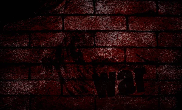 Blood Marks War Text Grunge Wall — Stock Photo, Image