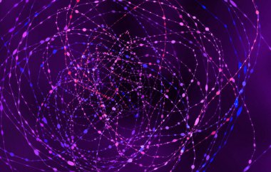 Parlak çizgiler ve noktalarla soyut arkaplan