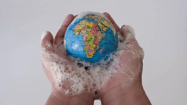 World Washing Hands Washing World Covid Concept — Stock Photo, Image