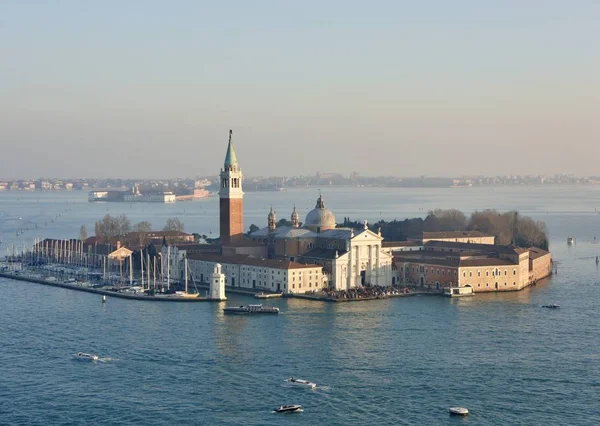 San Giorgio Solnedgången Ljus Venedig — Stockfoto