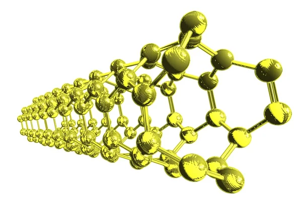 Estructura molecular del nanotubo metálico — Foto de Stock