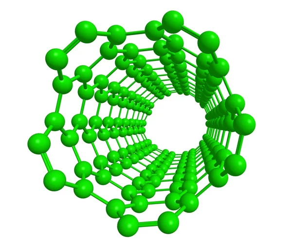 Estructura molecular del nanotubo verde — Foto de Stock