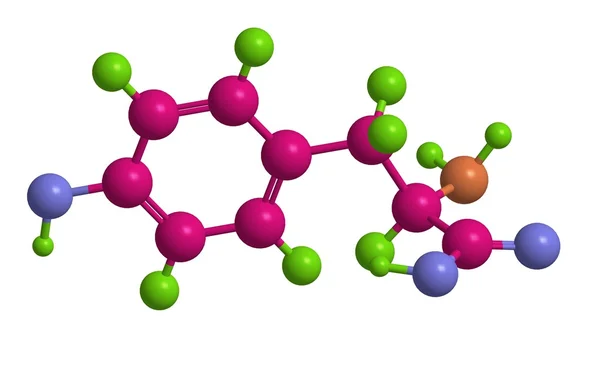 D-tyrosine moleküler yapısı — Stok fotoğraf