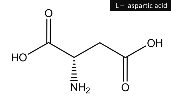 Molekulární struktura kyseliny asparagová — Stock fotografie