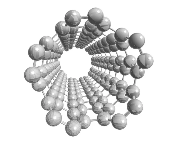 Estrutura molecular do nanotubo de prata — Fotografia de Stock