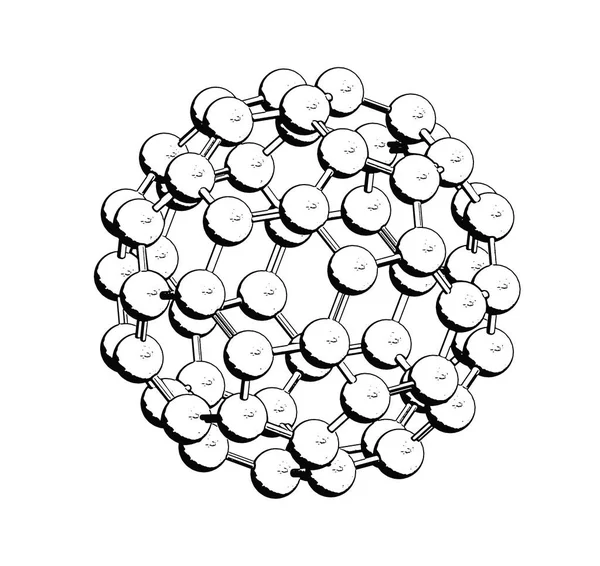 Struttura molecolare del fullerene — Foto Stock