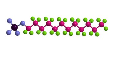 Sodium dodecyl sulfate - molecular structure, 3D rendering clipart