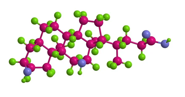 Деоксихолієва кислота - молекулярна структура, 3D рендеринг — стокове фото