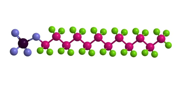Додецилсульфат натрію - молекулярна структура, 3D рендеринг — стокове фото