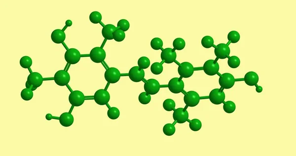 Молекулярная структура зелёной молекулы — стоковое фото