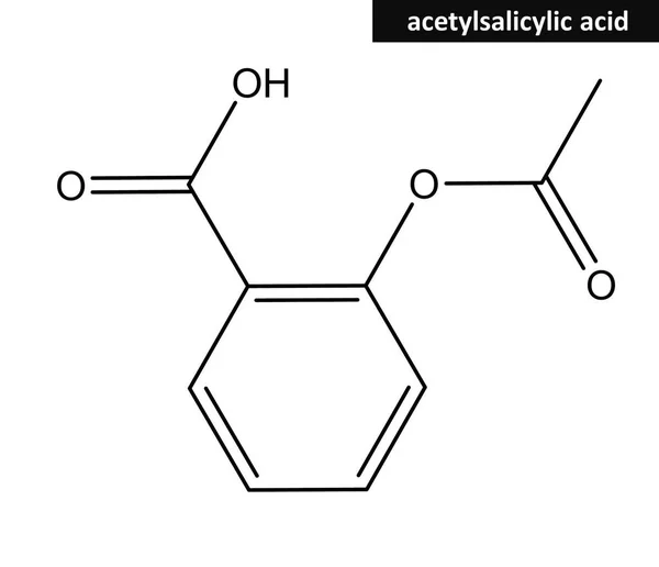Estructura molecular del ácido acetilsalicílico (aspirina) ) — Foto de Stock