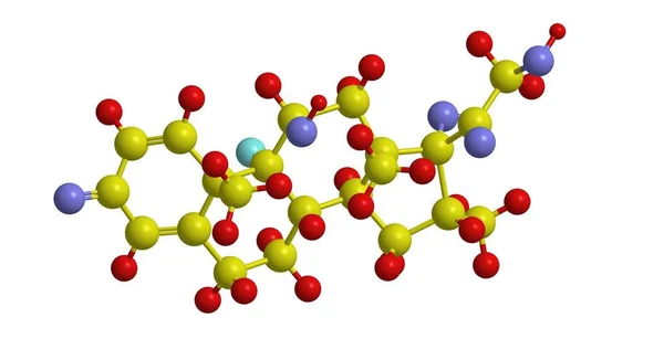 Structure moléculaire de la dexaméthasone, rendu 3D — Photo