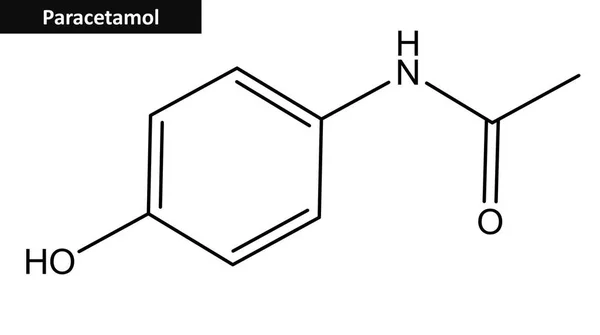 对乙酰氨基酚 (扑热息痛分子的结构) — 图库照片
