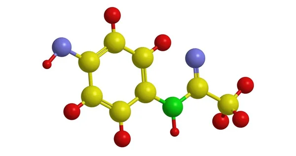 Struttura molecolare del paracetamolo (acetaminofene), rendering 3D — Foto Stock
