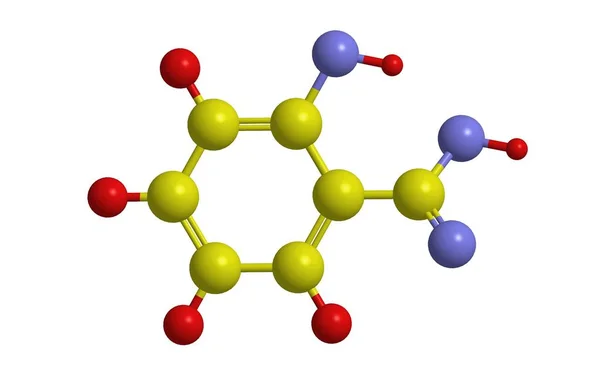 Molekulare Struktur von Salicylsäure, 3D-Rendering — Stockfoto