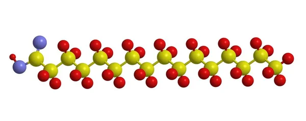 Молекулярная структура пальмитиновой кислоты, 3D рендеринг — стоковое фото
