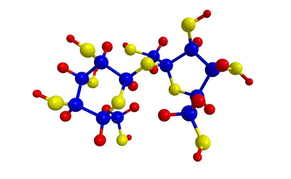 Sukroz, 3d render moleküler yapısı — Stok fotoğraf