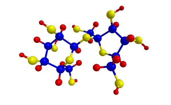 Molecular structure of sucrose, 3D rendering