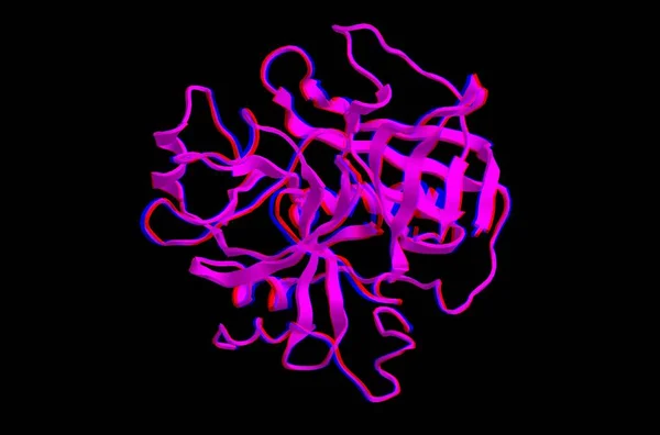 Молекулярная структура тромбина, 3D рендеринг — стоковое фото