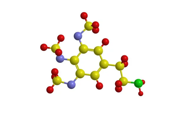 Molekylära strukturen av meskalin, 3d-rendering — Stockfoto