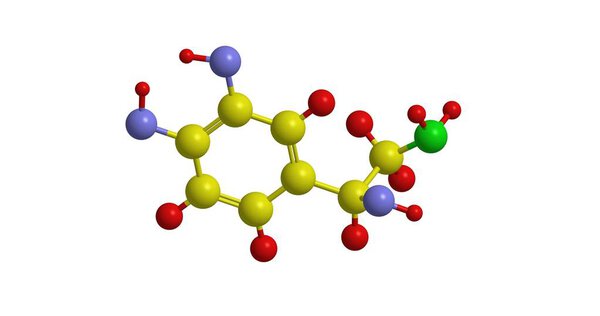 Molecular structure of Norepinephrine, 3D rendering